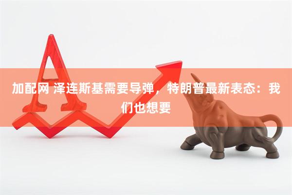 加配网 泽连斯基需要导弹，特朗普最新表态：我们也想要